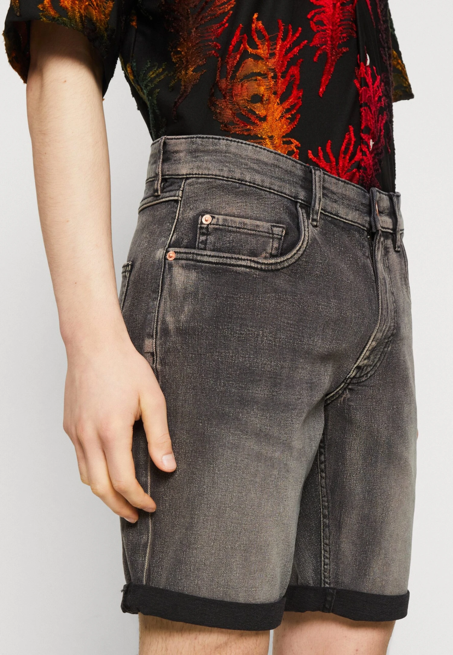 Redefined Rebel Stockholm- Jeansshort - Mejor Black - Afbeelding 4