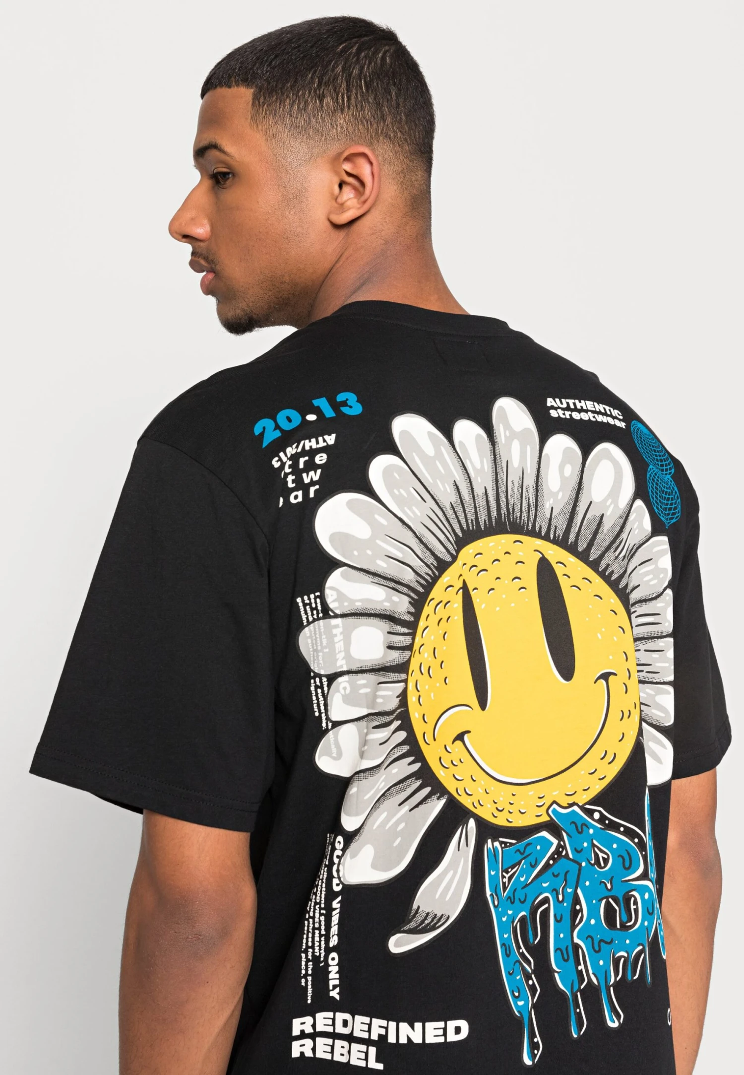 Redefined Rebel Unisex Tobias Tee - T-Shirt Print - Black - Afbeelding 5