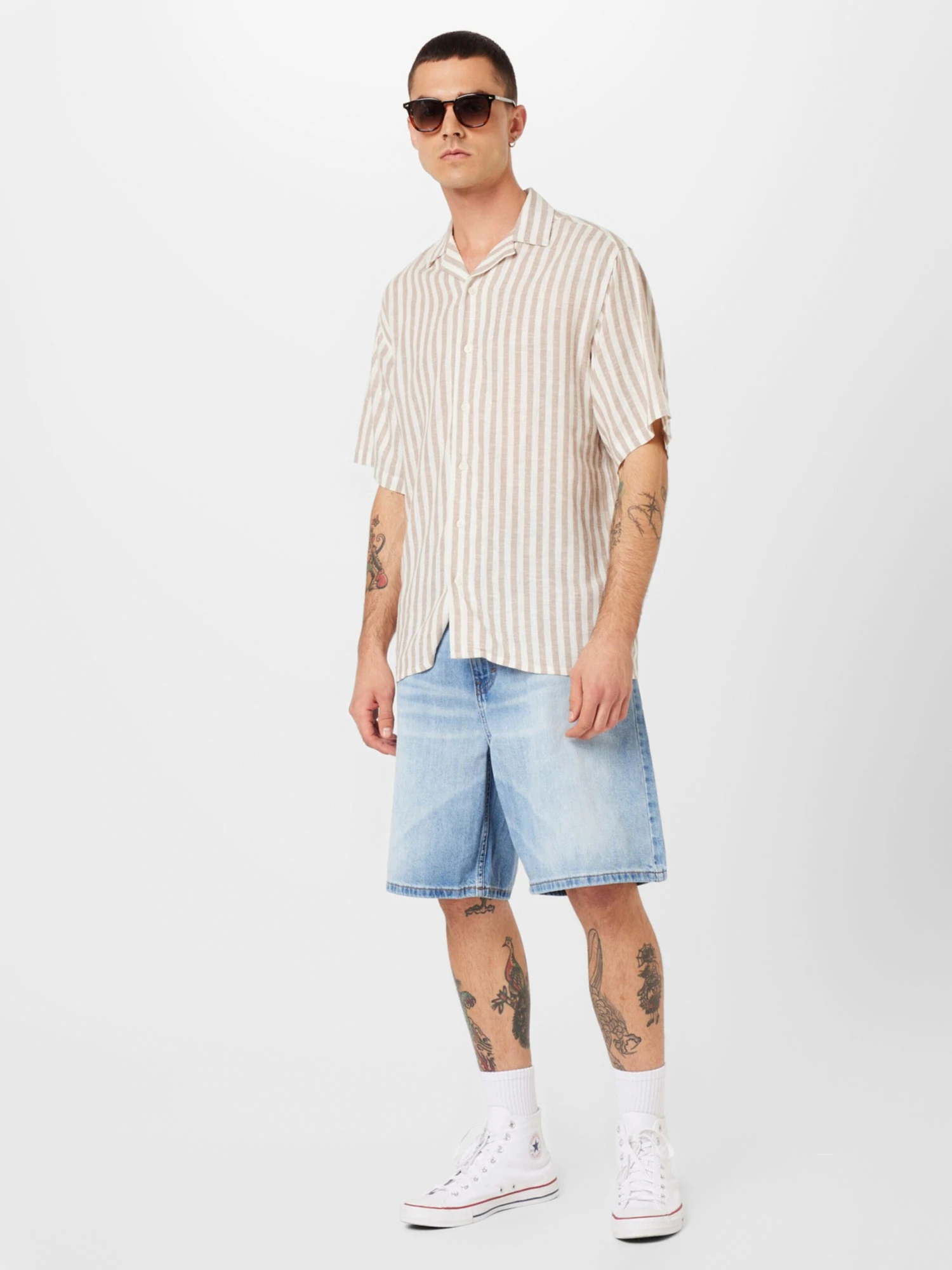 Redefined Rebel Casual Overhemden Regular Fit Overhemd Jorge Heren Beige / Wit - Afbeelding 5