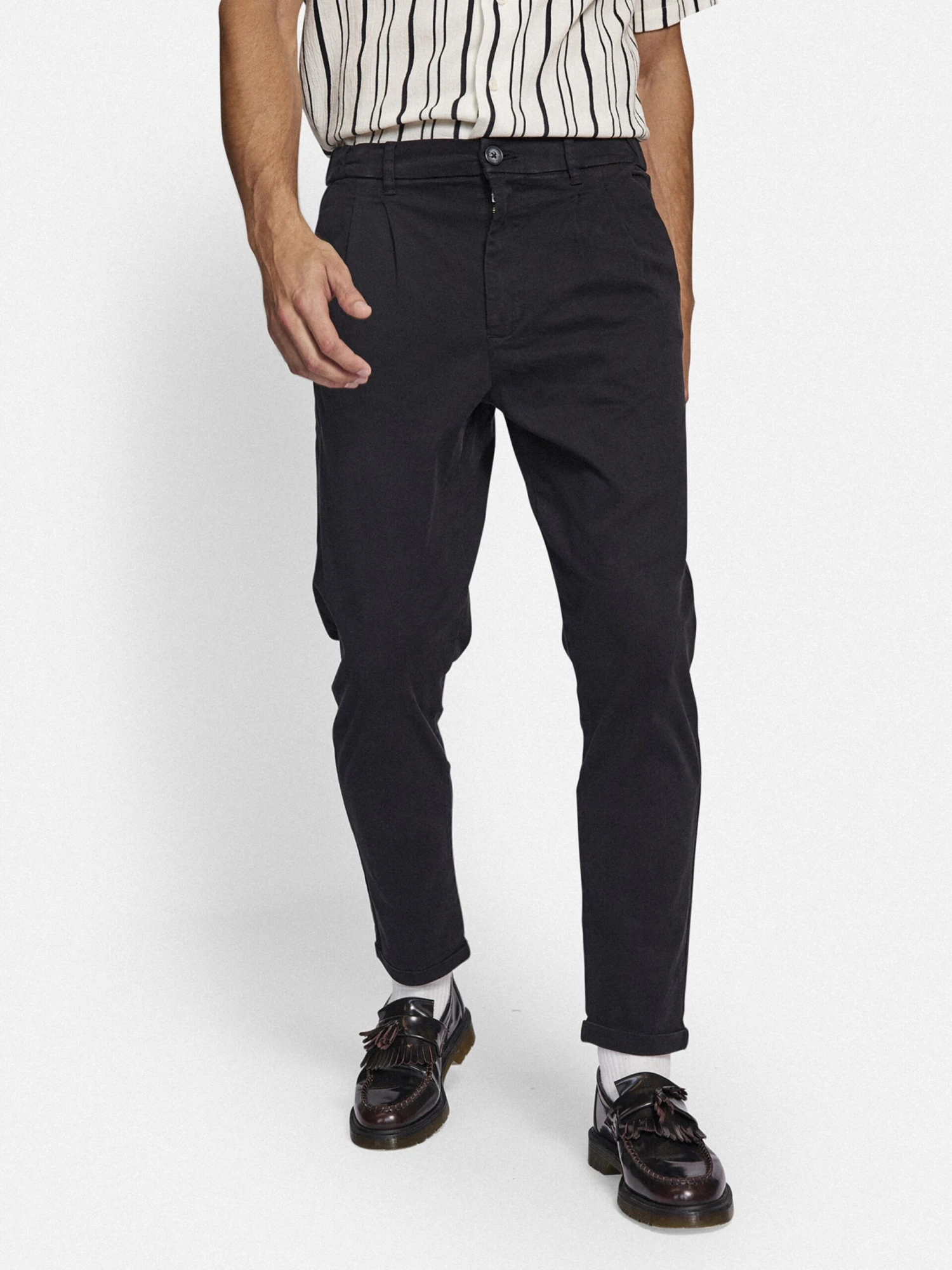 Redefined Rebel Pantalons Regular Bandplooibroek Jacko Heren Zwart - Afbeelding 3