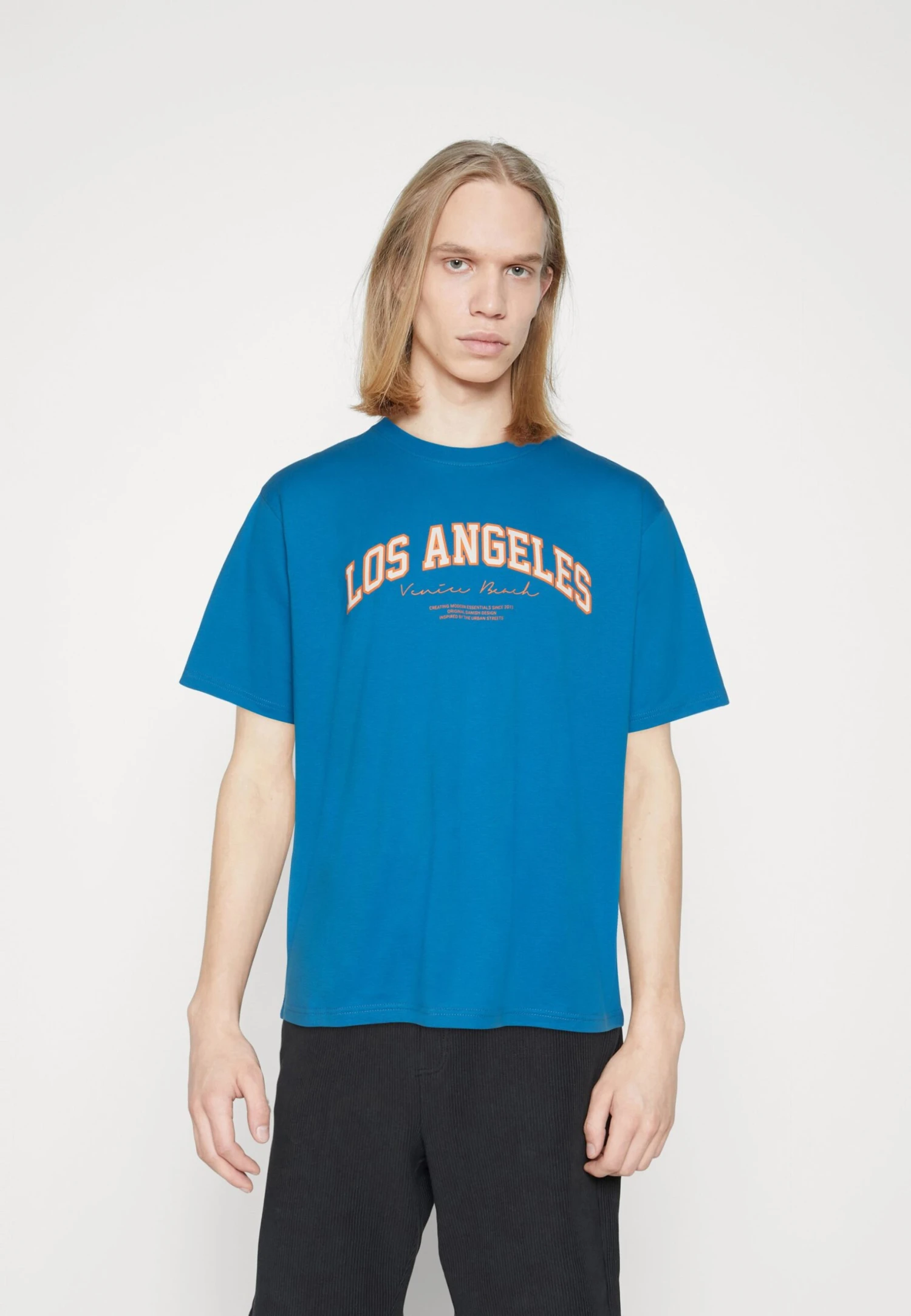 Redefined Rebel Rrsago Tee - T-Shirt Print - Blue Aster