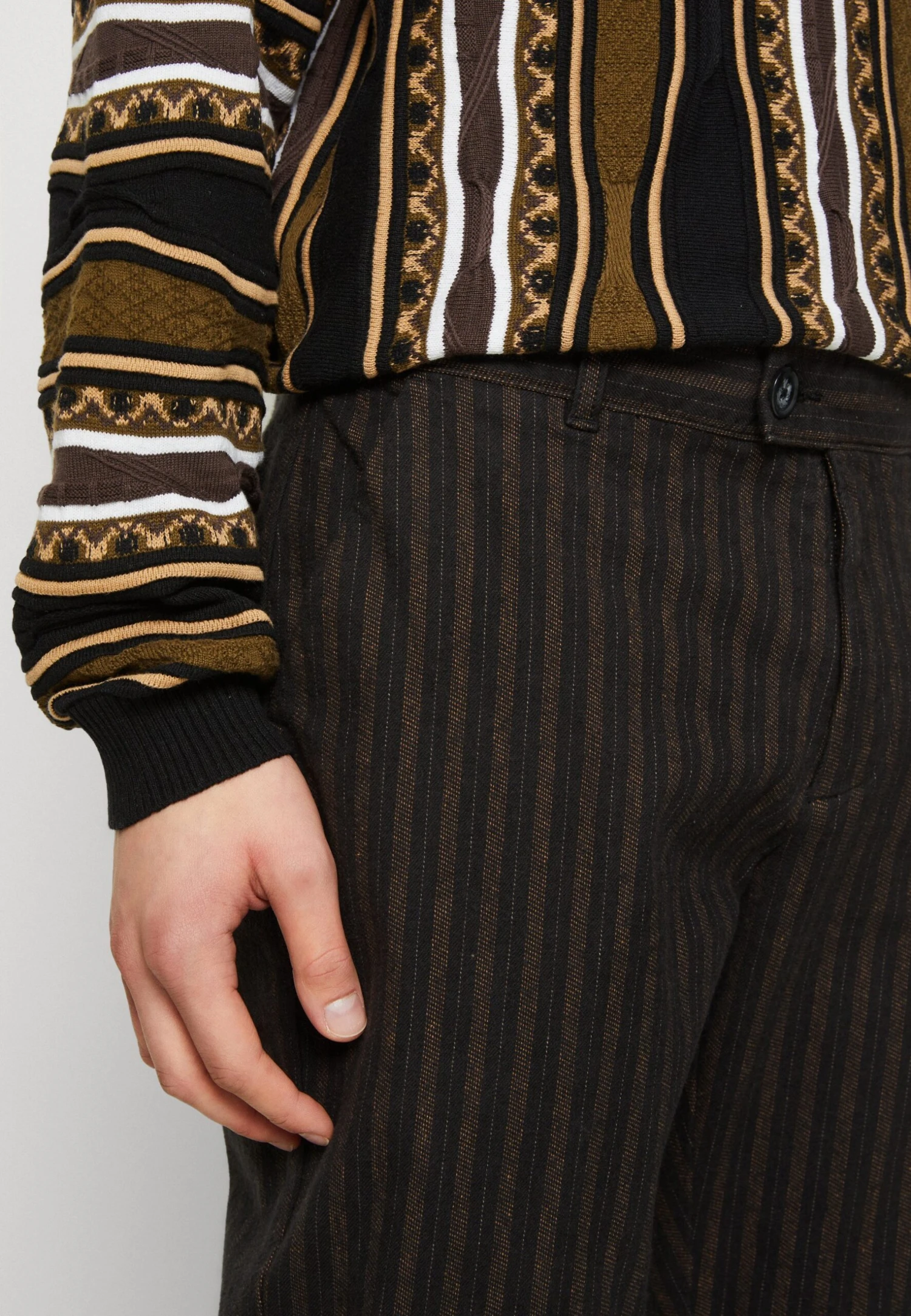 Redefined Rebel Ercan Pants - Chino - Black Stripe - Afbeelding 4