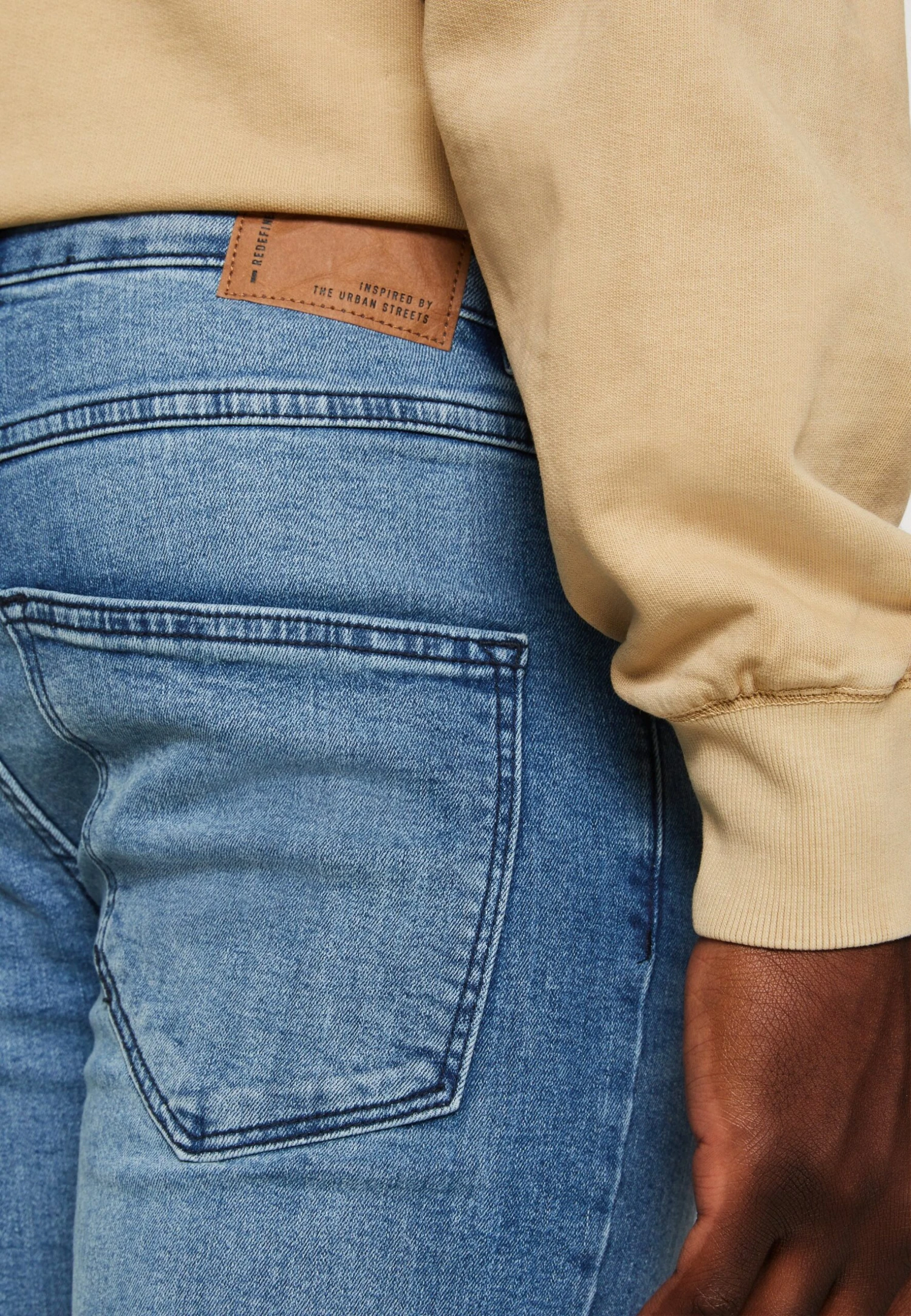 Redefined Rebel Rrstockholm Jeans - Straight Leg Jeans - Smooth Indigo Destroy - Afbeelding 6