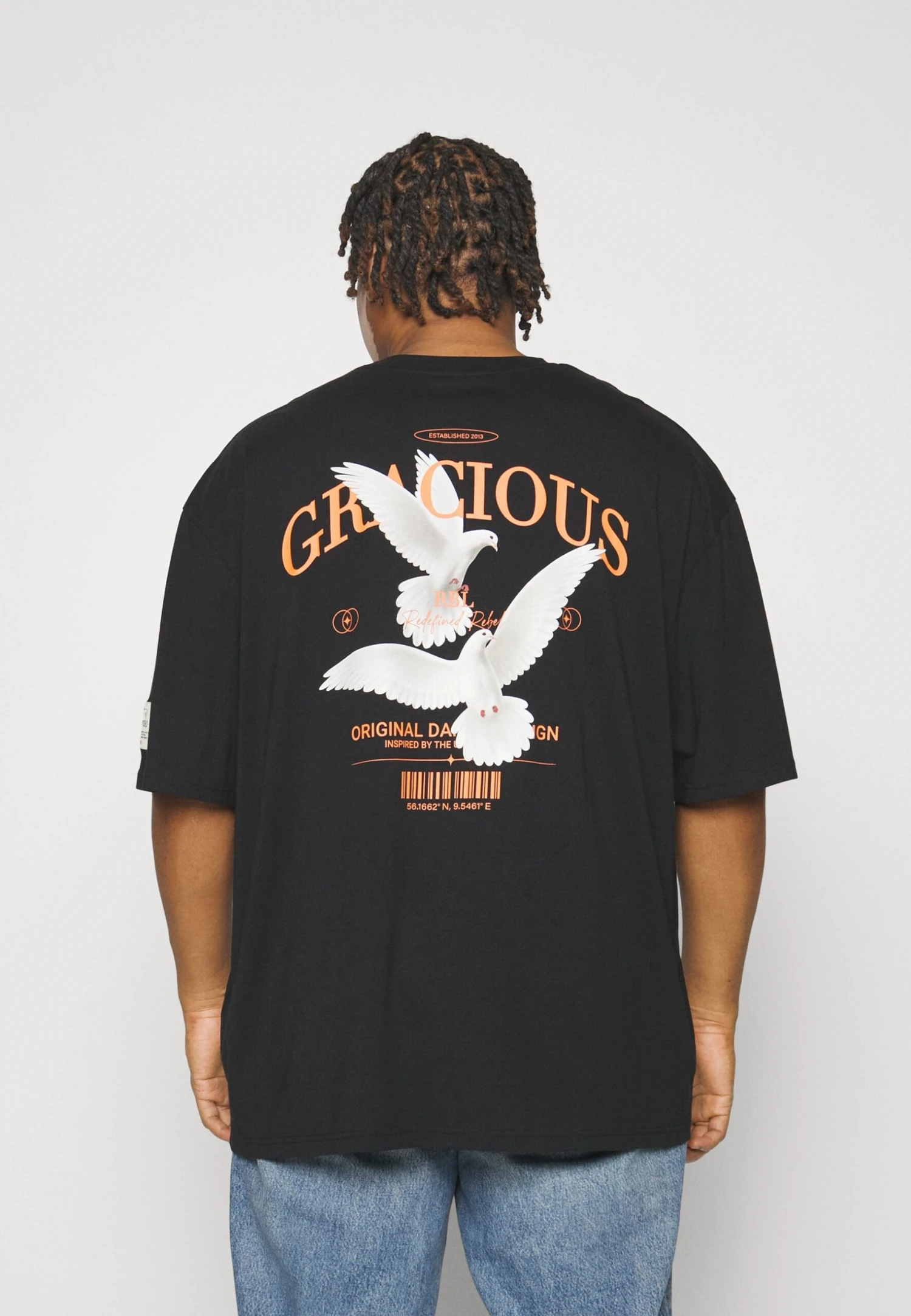 Redefined Rebel Rrkethan Tee Unisex - T-Shirt Print - Black