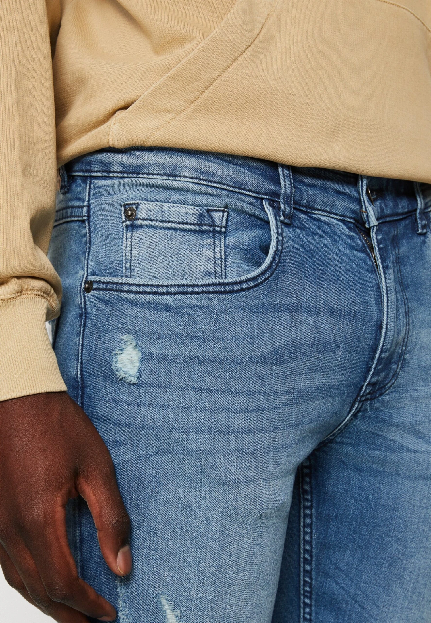 Redefined Rebel Rrstockholm Jeans - Straight Leg Jeans - Smooth Indigo Destroy - Afbeelding 4