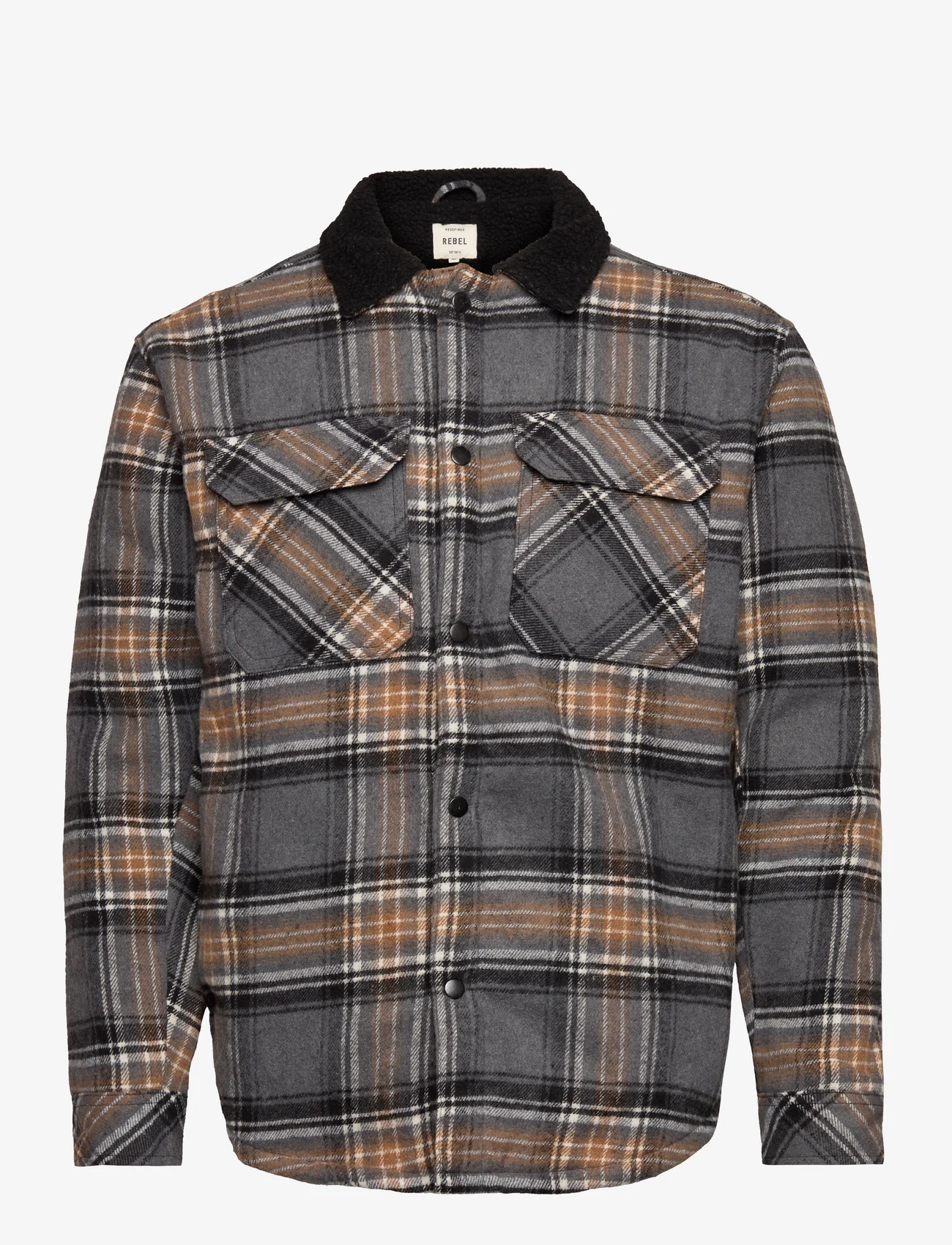 Redefined Rebel RRGordon Overshirt - GREY MELANGE